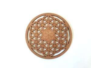 Luxury Carved Pine <b>Wood</b> Trivet 6-Heart Mandala Kitchen Hot Plate Holder Non-Slip Rustic Wooden <b>Placemat</b> Heat Insulation Pad - Product Image 5
