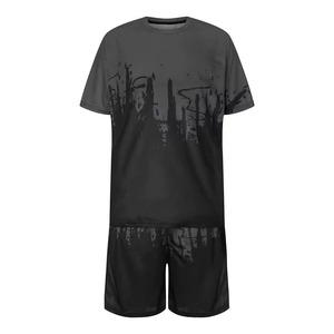 Camisetas de manga corta con cuello redondo, conjunto de pantalones cortos, recién llegado, verano, algodón, sublimación transpirable, conjunto de pantalones cortos de alta calidad más barato - Product Image 1