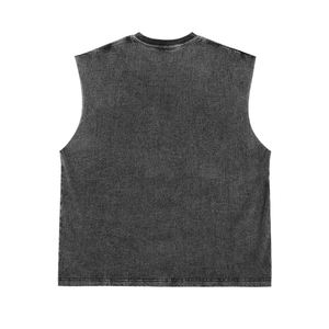Venta al por mayor de alta calidad de la calle lavado camiseta sin mangas camiseta Hipster casual recorte chaleco streetwear camiseta sin mangas para los hombres - Product Image 4