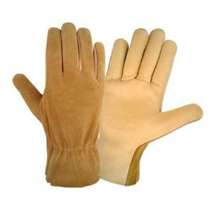 Gants de travail de sécurité pour conducteur en cuir de vachette de qualité AB résistant, sans doublure, avec pouce à ailettes, haute qualité, confortables, résistants à la chaleur - Product Image 4