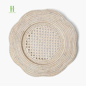 Nouveau produit 2026 : Assiette de présentation festonnée en rotin style bohème pour la décoration de table – Meilleure vente, napperon, OEM accepté - Product Image 1
