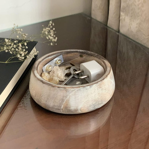 Cuenco de madera de Mango de diseño antiguo, mesa de centro seca, encimera para servir aperitivos, cuencos de exhibición, vajilla, cocina, sala de estar, decoración del hogar - Product Image 3