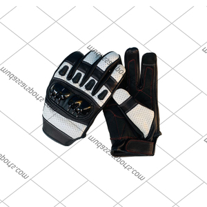 Guantes de Motociclismo de Cuero Unisex de la Mejor Calidad, Guantes de Verano con Agarre Completo, Negros, con Pantalla Táctil, Protección para las Manos - Product Image 5