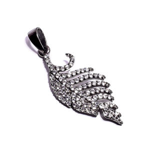 Pendentif en argent Sterling 925 topaze bleue ~ pendentif plume feuille ~ pendentif topaze bleue ~ pendentif feuille de mariée ~ cadeau 4 elle - Product Image 3