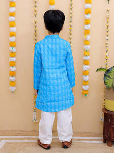 Ensemble de pyjama Kurta pour enfants en coton abordable | Tailles et couleurs personnalisées | Vêtements ethniques pour garçons | Commandes en gros Bienvenue - Product Image 3