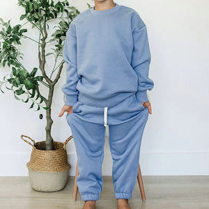 Ensemble sweat-shirt et pantalon de jogging unisexe pour enfants avec logo personnalisé imprimé, respirant, grande taille, style hip-hop, en polaire, polyester/coton - Product Image 2