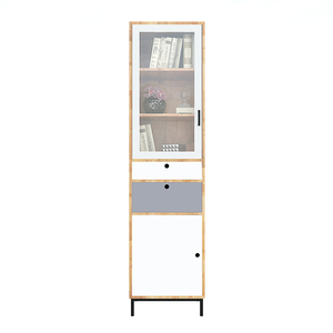 Compact Modern Design KTB68092 Wooden Wine <b>Cabinet</b> Display <b>Cabinet</b> with Glass Doors Made Rubber Wood for Living Room Furniture - Product Image 2