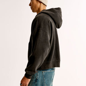 เสื้อฮู้ดมีซิปสำหรับผู้ชายโอเวอร์ไซส์วินเทจ - Product Image 5