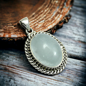 Producto más vendido, Plata de Ley 925, piedra preciosa aguamarina Natural, forma ovalada, colgante elegante, joyería hecha a mano, precio al por mayor - Product Image 1