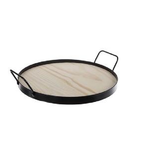 Top Trending Polished Dark Wooden Tray With Iron Metal Handle Ideal For Rustic Gift Packaging Breakfast <b>Table</b> Or <b>Party</b> Displays - Product Image 4