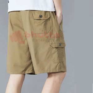 Pantalones Cortos Cargo Casuales para Hombre, Directo de Fábrica, 100% Algodón, Cierre de Cremallera, Estampado Digital Sólido, Secado Rápido, Corte Holgado de Verano - Product Image 3