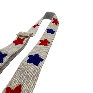 Correa de bolso de estrella bordada con cuentas ajustable con ganchos de metal elegante correa de bolso bordada con cuentas con patrón de cuentas de semillas - Product Image 5