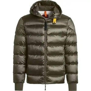 Hooded Heavy Designer Puff Padded Coat Oversized Down Bubble Winter Black Custom Men Shiny Puffer <b>Jacket</b> with Sleeve Pockets - Product Image 1