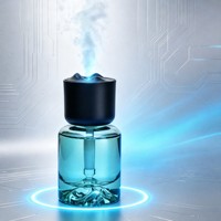 Mini Diffuseur d'Arômes de Luxe en Verre avec Couvercle Montagne, Humidificateur Portable pour Maison, Bureau, Voiture, Parfum Longue Durée