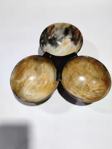 Assiettes en corne naturelle écologiques polies sur mesure, style animalier, décoration d'intérieur, artisanat en forme de croissant - Product Image 2