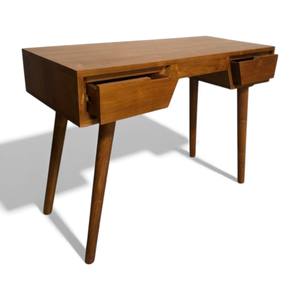 Table de toilette moderne en teck massif japonais, 2 tiroirs, écologique, fabriquée à la main, table de maquillage de salle de bain, bureau d'écriture, maison - Product Image 3