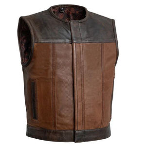 2026 OEM Leather <b>Denim</b> <b>Vest</b> Men's Solid Design Plus-Size Front Pockets Sleeveless Low MOQ Winter Heated Breathable Outer Wear - Product Image 3