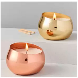 Vela de estilo martillado de hierro, votiva con tapa de cera, olla de cera de latón, recipientes de caña votivos, lujosa caja de hierro, cobre de aluminio - Product Image 3