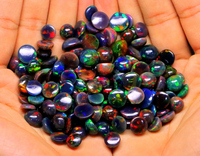 Fournisseur d'opale de confiance Cabochon d'opale noire de haute qualité Lot de pierre polie en diamant naturel pour la fabrication de bijoux Multi Fire