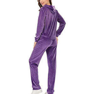 Haute qualité 100% coton femmes formation velours survêtement 2025 gros à manches longues fermeture éclair respirant pour adultes OEM - Product Image 6