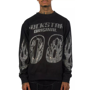 Sudadera de Algodón 100% con Bordado de Diamantes de Imitación, Estilo Hip Hop, Brillante, Informal, de Lujo, para Invierno - Product Image 6