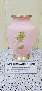 Urne funéraire décorative en cloisonné rose blush, grande niche funéraire en aluminium pour cendres, pour mariages et commémorations - Product Image 6