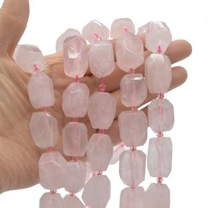 Pépite de Quartz Rose naturel à facettes, pierre précieuse, pépite à facettes, brin de guérison, perles de cristal, reiki, fabrication de bijoux, vente en gros - Product Image 2