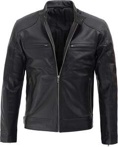 Veste de moto décontractée pour homme de qualité supérieure, 100% cuir, poches zippées, nouveau design, vestes en cuir pour hommes - Product Image 5