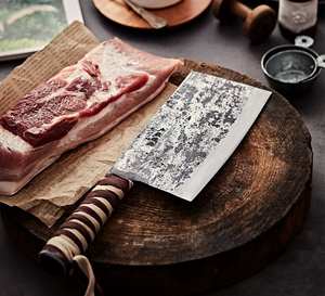 Couteau à découper artisanal en acier inoxydable personnalisé avec manche en cuir, design ambidextre, lame de 7 pouces pour la cuisine et la chasse - Product Image 6