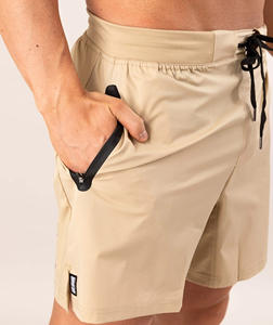 Pantalones cortos de playa lisos informales de lujo para hombre 2026, pantalones cortos deportivos de verano personalizados con cintura elástica transpirable de mar OEM - Product Image 2