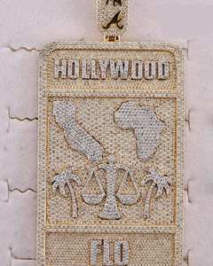 14K สีเหลืองทองที่กำหนดเอง3.30 CT ตัดเพชรโมอิสซาไนท์แท้จี้ชาร์มสไตล์ฮินดูชุบเพชรสำหรับปาร์ตี้ - Product Image 3