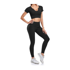 Conjunto de ropa deportiva informal para gimnasio y Yoga 2023, camisetas sin mangas sólidas y mallas cortas, suave, transpirable, ligero, 2 piezas, combinación perfecta - Product Image 4