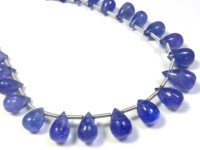 Perles lisses polies en tanzanite africaine en forme de goutte, brin de 10 pouces, 6-11 mm, pierre précieuse bleue naturelle pleochroïque de haute qualité, Afrique du Sud