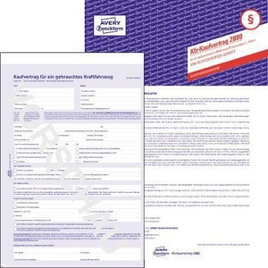 Avery Zweckform DIN A4 Contrat d'achat de véhicule autocopiant 3 exemplaires avec 1x4 feuilles de papier autocopiant - Product Image 1