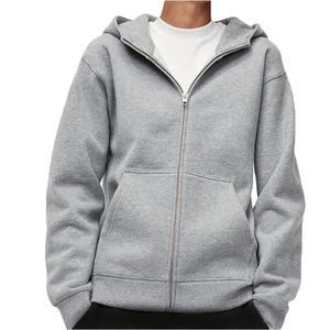 Nuevas sudaderas con capucha personalizadas sin cordón con cremallera en blanco liso de gran tamaño polar con cremallera Fit Boxy Hoodie sudaderas con capucha de alta calidad para hombres - Product Image 1
