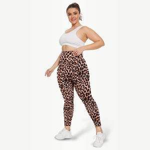 Leggings de yoga à imprimé léopard solide taille haute pour femmes pantalons de sport doux avec fermeture à la taille élastique pour une utilisation en fitness et en salle de sport - Product Image 2