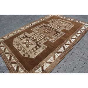 พรมตุรกีโบราณ ขนาดใหญ่ 6.6x9.9 ฟุต พรมขนสัตว์สีน้ำตาลขาวสไตล์ตะวันตกเฉียงใต้ - Product Image 2