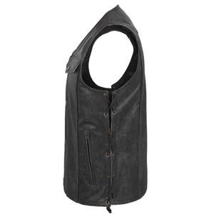 Gilet en cuir véritable pour hommes adultes classique décontracté mode vêtements d'hiver chauds Design élégant avec maillot de course moto tactile - Product Image 3
