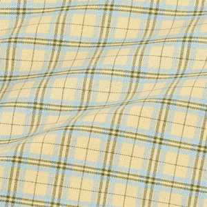 Pijama tejido con bolsillo cruzado a cuadros amarillo, pantalones de salón de ajuste Regular, tela CVC suave, cintura con cordón y bolsillos laterales, ropa de dormir - Product Image 4