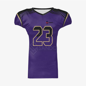 เสื้อเจอร์ซีย์อเมริกันฟุตบอลแบบใหม่ ระบายอากาศได้ดี ไซส์ใหญ่ แขนสั้น ออกแบบเองได้ สำหรับผู้ชาย - Product Image 1