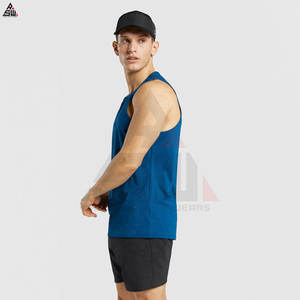 Hot Selling Customized Solid Color Men's Gym Tank Top Knitted Casual Style Quick Dry Breathable Cotton <b>Bamboo</b> <b>Fabric</b> - Product Image 6