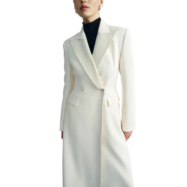 BRIDGET MAXI LENGTH COATS Good Quality Rayon Spandex Woven Fabric Trendy Women's Coats New Arrival Long-sleeved Mango Shirt