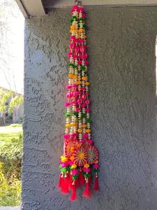 ปอมปอมปอมลากัน Toran หลากสีพร้อมสายแบบโมแกร้าสำหรับบ้านงานแต่งงานงานรื่นเริงตกแต่งคริสต์มาสปาร์ตี้พร้อมพู่ - Product Image 2