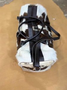 Nueva versión hecha a mano de cuero de vaca genuino Hairon Duffle Bag Bolsa de equipaje de cuero real Weekender Travel Duffel Bag - Product Image 3