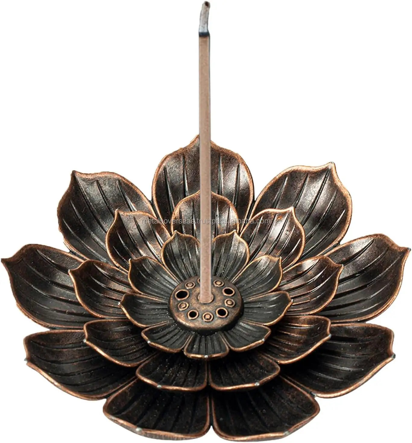 Soporte de incienso para palos con Lotus Desmontable Ash Catcher 6 Burner Metal Home Decor