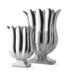 Decorative Metal Flower <b>Storage</b> Vase in Silver Finished Perfect for Home and Garden Accessories Elegant <b>Storage</b> Display Piece - Product Image 3