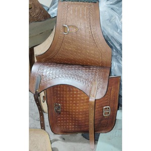 กระเป๋าหนังแท้สำหรับอานม้าแบบตะวันตกแกะสลักด้วยมือขนาด10ดอลลาร์ - Product Image 1