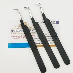 แหนบต่อขนตาแบบด้านสีดำด้านรูปหัวใจ 90 องศา น้ำหนักเบา - Product Image 1