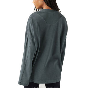Best Quality Oversized Women's <b>T</b>-<b>Shirts</b> 100% Cotton Long Sleeve O-Neck Front <b>Winter</b> Warm <b>T</b>-<b>Shirts</b> OEM Service Wholesale - Product Image 2