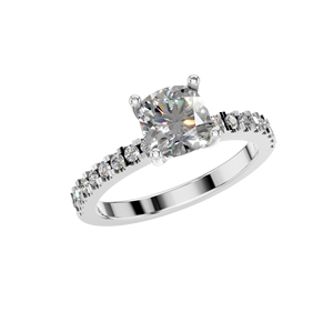 Bague de fiançailles en or massif 14 carats coupe coussin IGI certifiée diamant cultivé en laboratoire classique Solitaire pour femme OEM ODM fête d'anniversaire - Product Image 5
